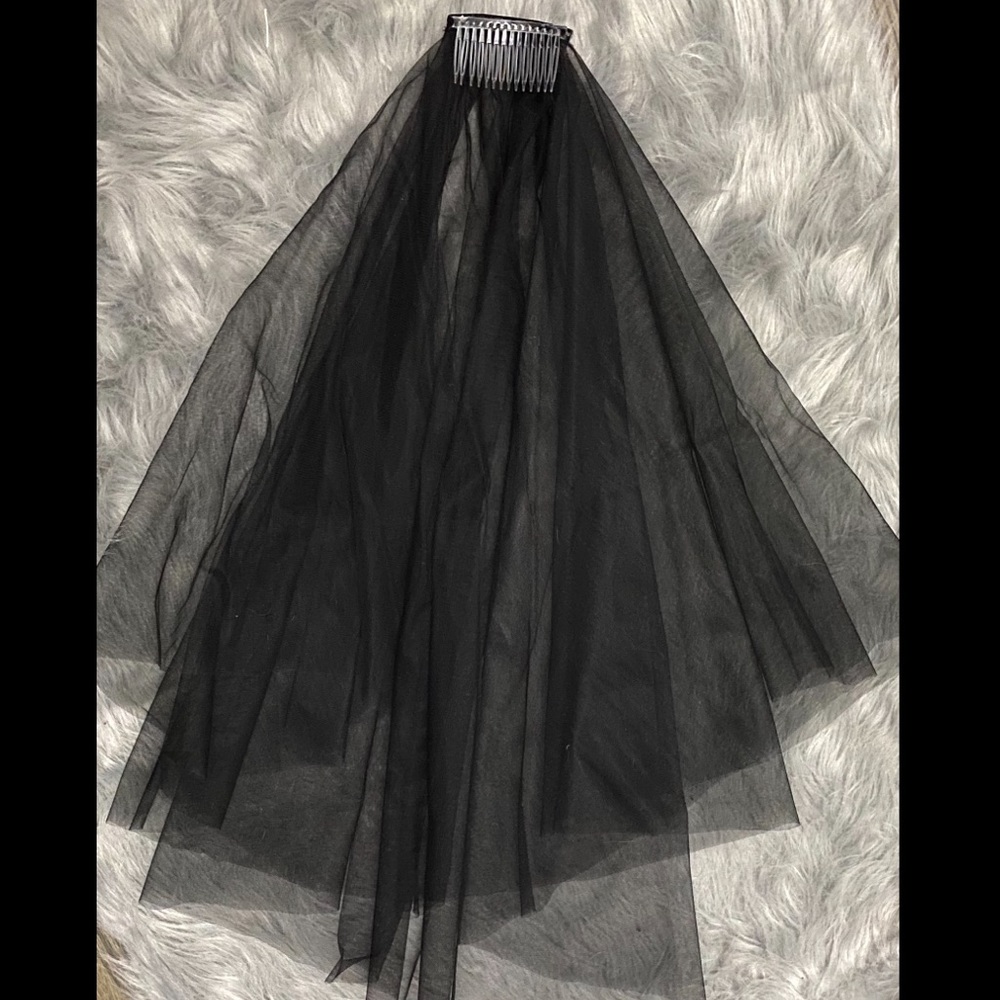 Black costume veil